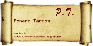 Ponert Tardos névjegykártya